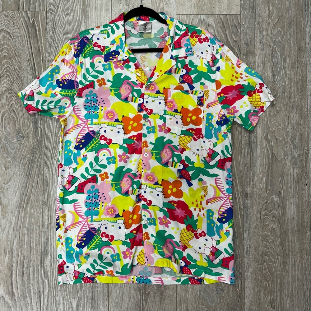 Hello Kitty Tropical print rayon shirt